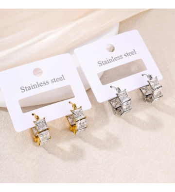 Pendientes acero Plateado...