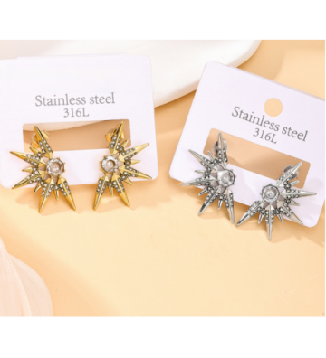 Pendientes acero Plateado...