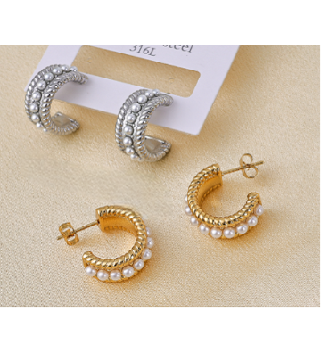 Pendientes acero Dorado...