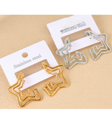 Pendientes acero Dorado...