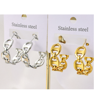 Pendientes acero Plateado...