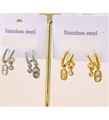 Pendientes acero Plateado...