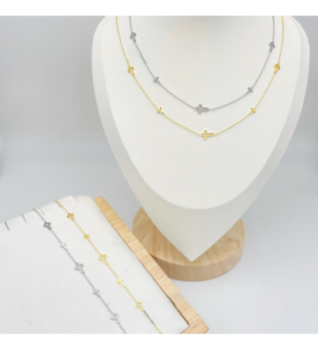 Collares acero Plateado...