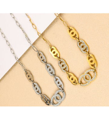 Collares acero Plateado...