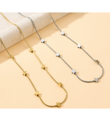 Collares acero Plateado...