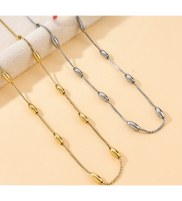 Collares acero Plateado...