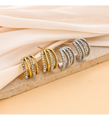 Pendientes acero Dorado...