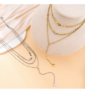 Collares acero Dorado...