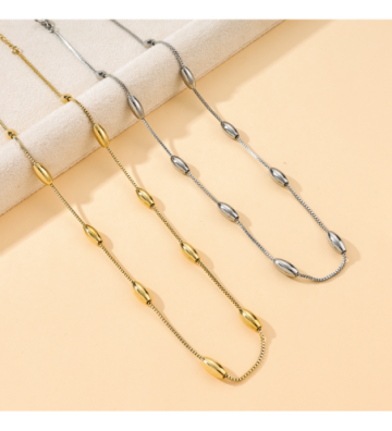 Collares acero Plateado...