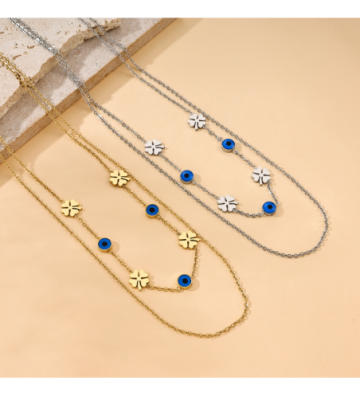 Collares acero Plateado...