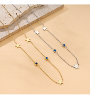 Collares acero Plateado...