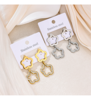 Pendientes acero Plateado...