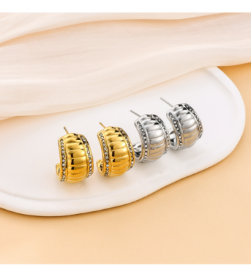 Pendientes acero Dorado...