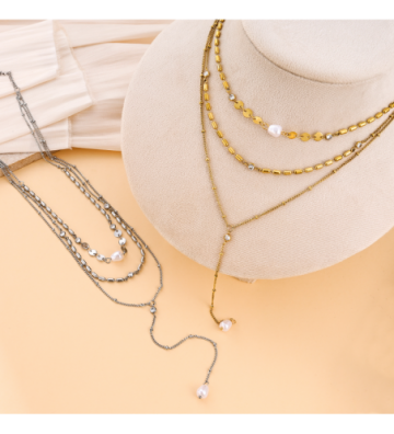 Collares acero Plateado...