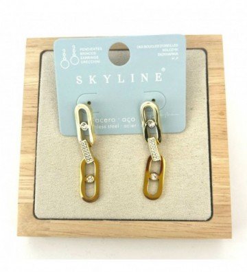 Pendientes acero Dorado...