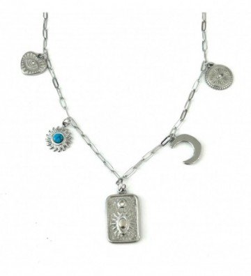 Collares acero Plateado...