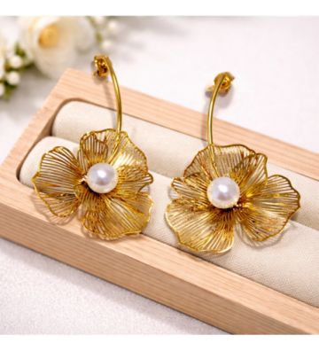 Pendientes acero Dorado...