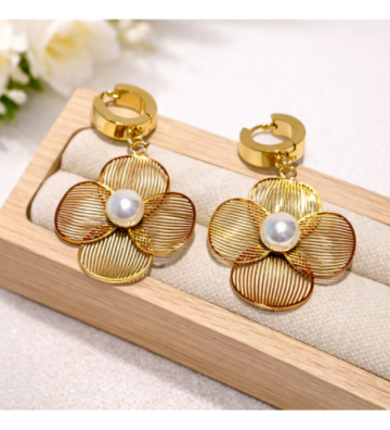 Pendientes acero Dorado...