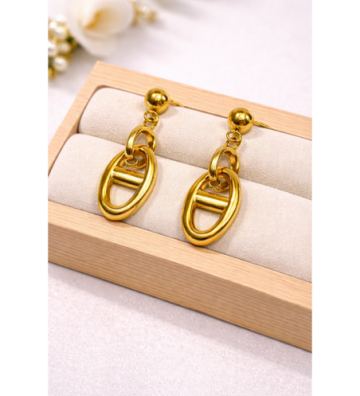 Pendientes acero Dorado...
