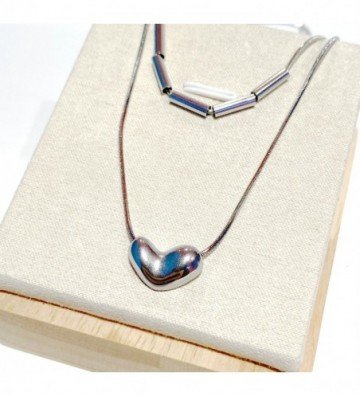 Collares acero Plateado...