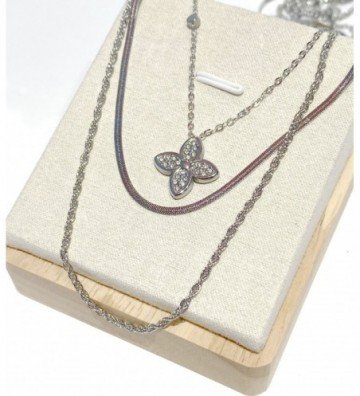 Collares acero Plateado...