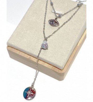 Collares acero Plateado...