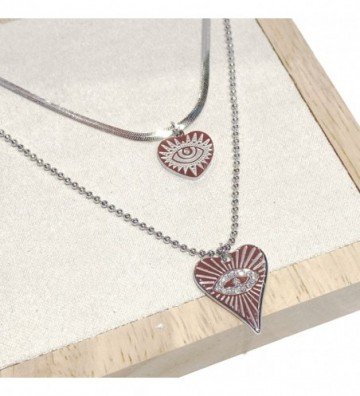 Collares acero Plateado...