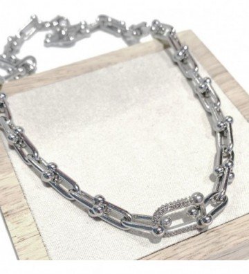 Collares acero Plateado...