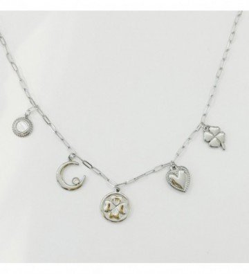 Collares acero Plateado...