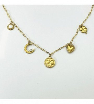 Collares acero Dorado...