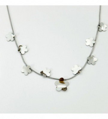 Collares acero Plateado...