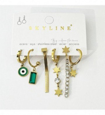 Pendientes acero Dorado...