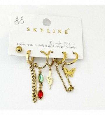 Pendientes acero Dorado...