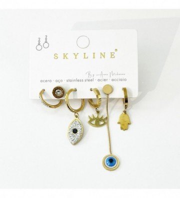 Pendientes acero Dorado...