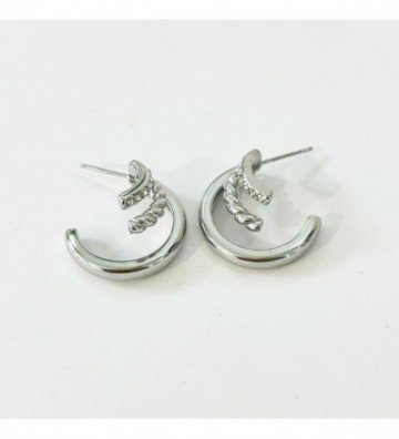 Pendientes acero Plateado...