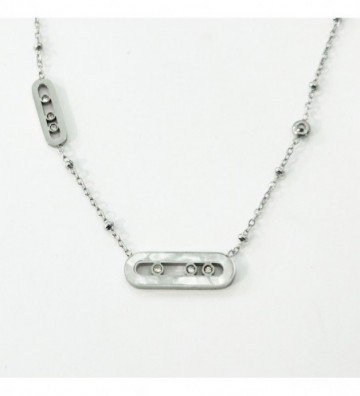 Collares acero Plateado...