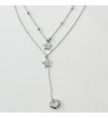 Collares acero Plateado...