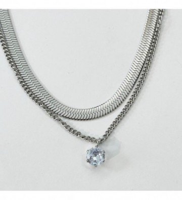 Collares acero Plateado...