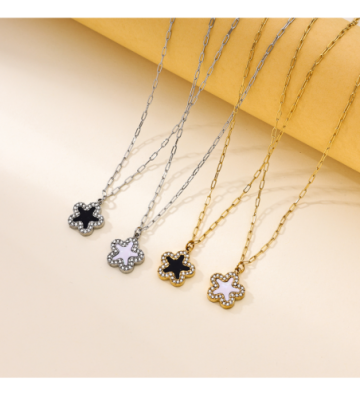 Collares acero Dorado+negro...