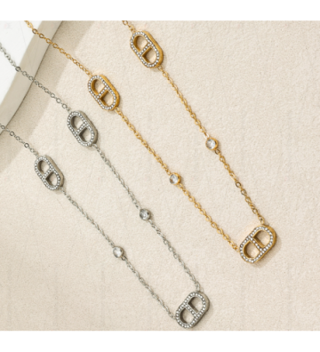 Collares acero Plateado...