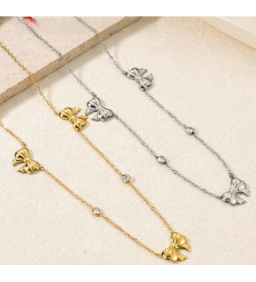 Collares acero Plateado...