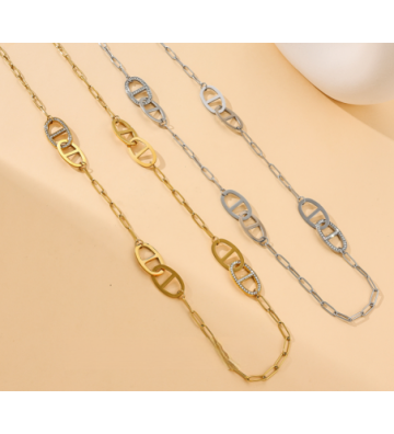 Collares acero Plateado...