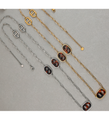 Collares acero Plateado...