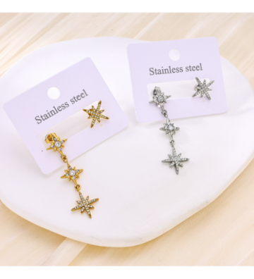 Pendientes acero Dorado...