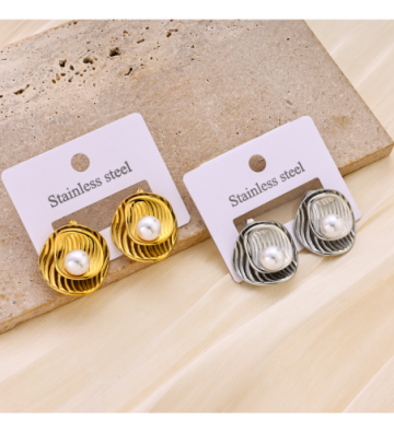 Pendientes acero Dorado...