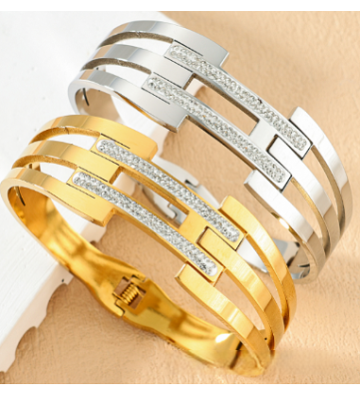 Pulseras brazaletes acero...