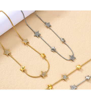 Collares acero Dorado...