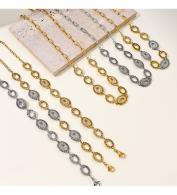 Collares acero Plateado...