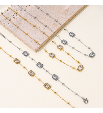 Collares acero Plateado...