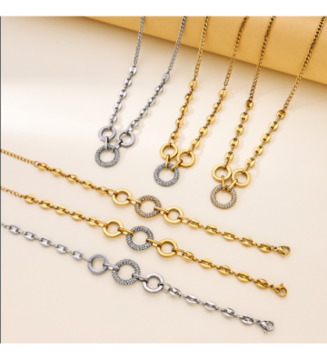 Collares acero Plateado...